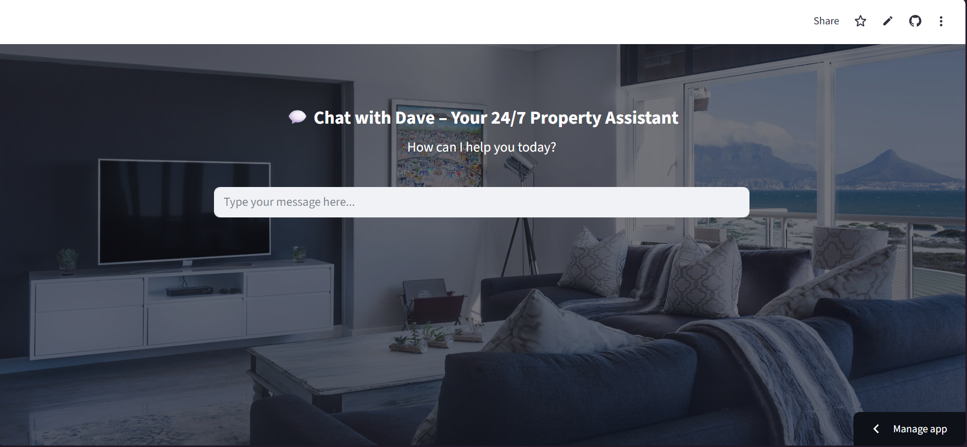 PropertyBot Chatbot screenshot